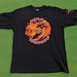 Vintage Harley Davidson Eagle Wolf Flame Tee